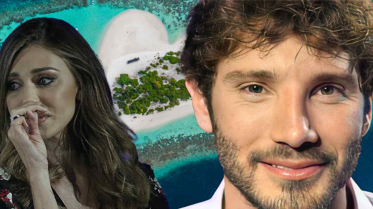 Stefano sorridente e Belen sconvolta