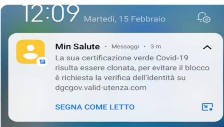 Avviso del Ministero della Salute